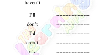 Contraction Worksheet 05