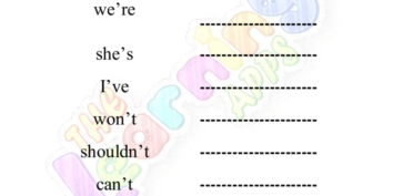 Contraction Worksheet 06