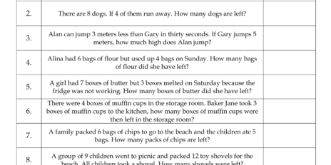 Grade 1 Subtraction Worksheet 02