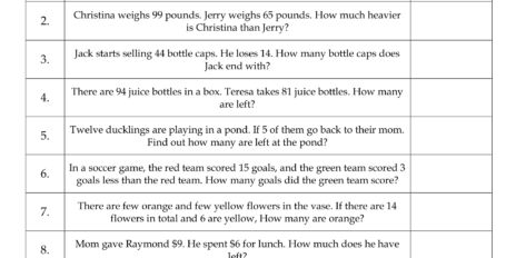 Grade 2 Subtraction Worksheet 08