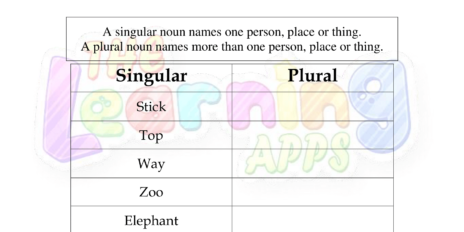 Singular Plural 7