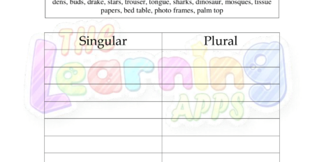 Singular Plural Sorting 10