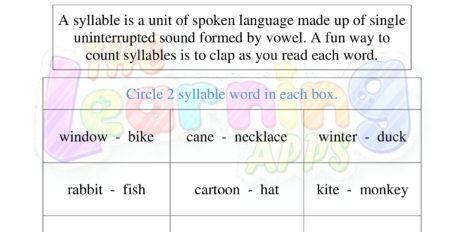 Syllable Worksheet 05