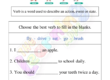 verb worksheet for grade 1
