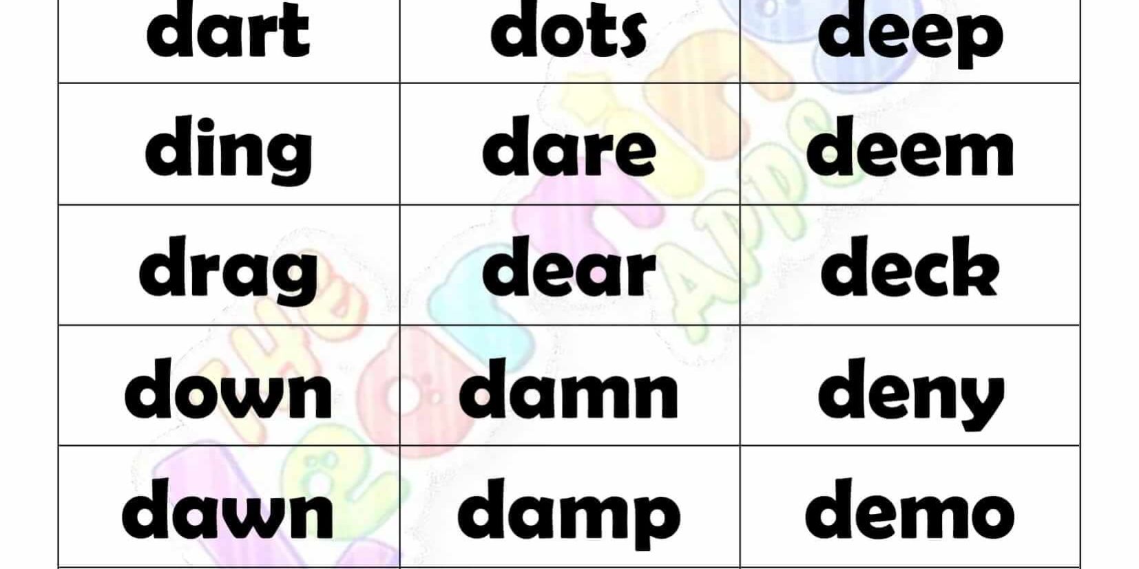 4 LETTER WORD STARTING WITH D