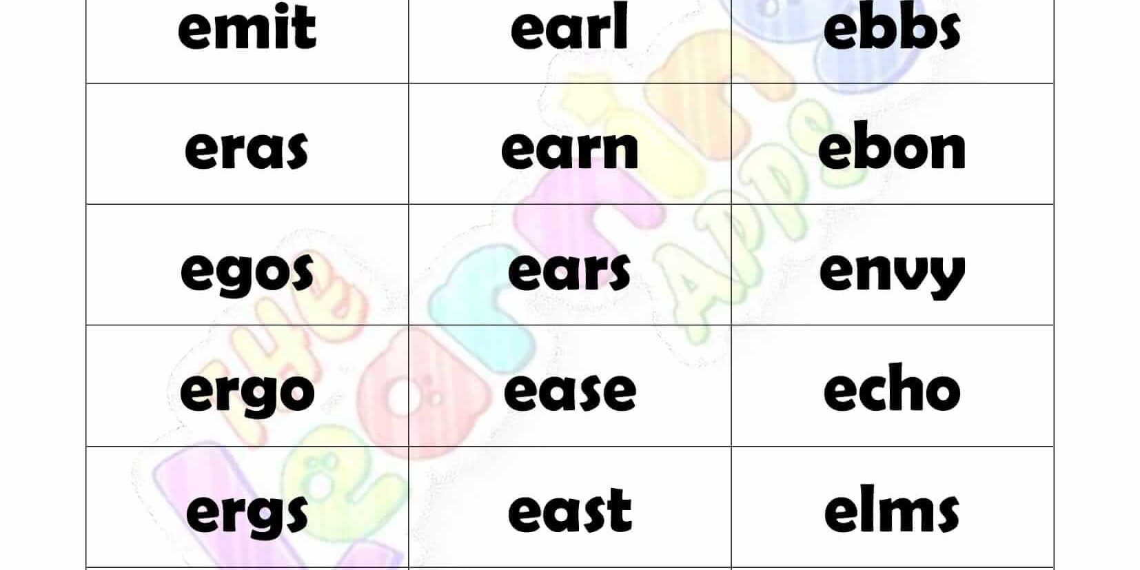 4 LETTER WORD STARTING WITH E-2 4 LETTER WORD STARTING WITH E-2