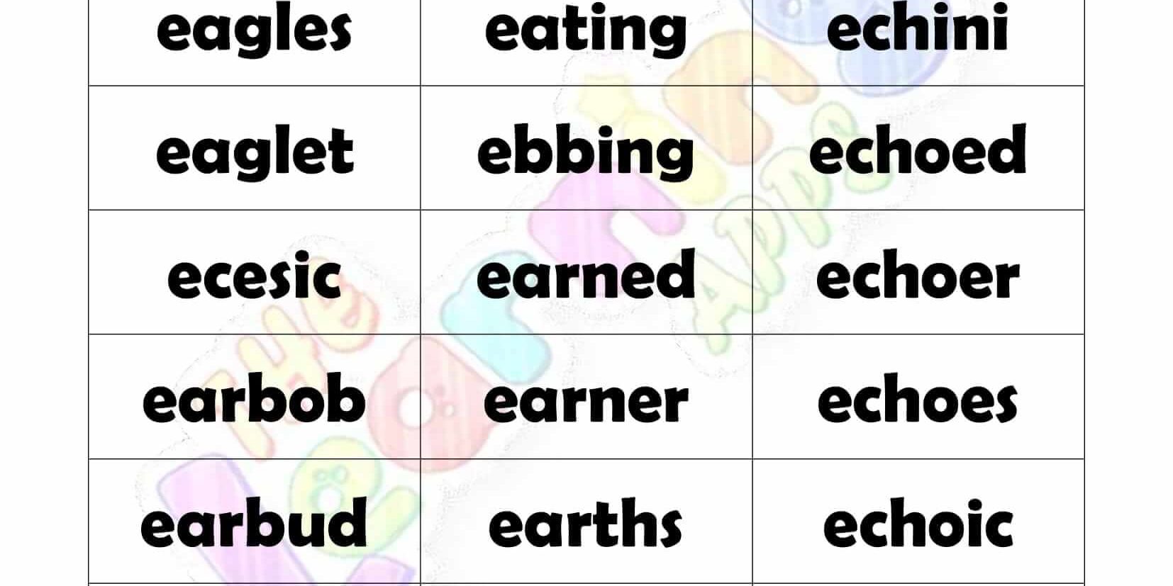 6 LETTER WORD STARTING WITH E 6 LETTER WORD STARTING WITH E