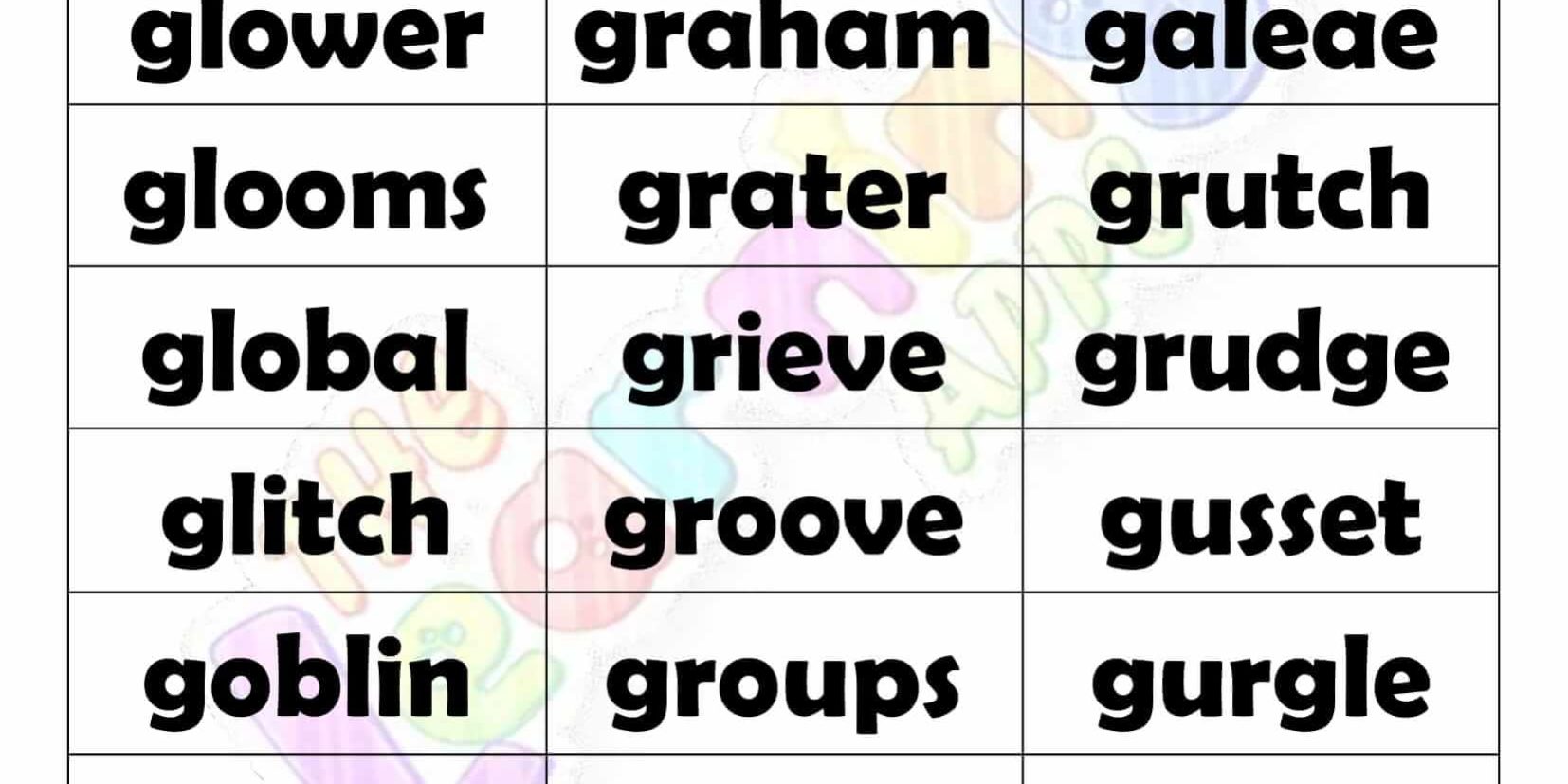 6 LETTER WORD STARTING WITH G-2