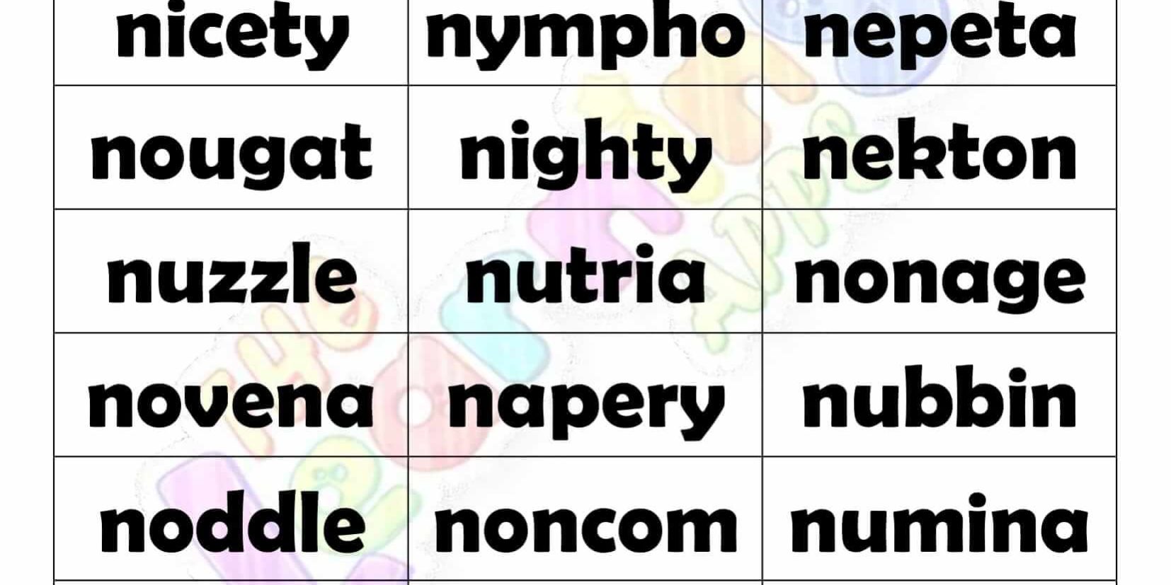 6 LETTER WORD STARTING WITH N-3