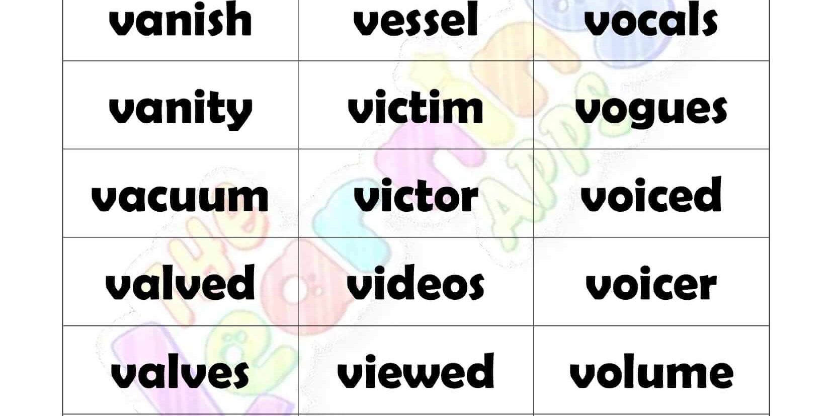 6 LETTER WORD STARTING WITH V 6 LETTER WORD STARTING WITH V