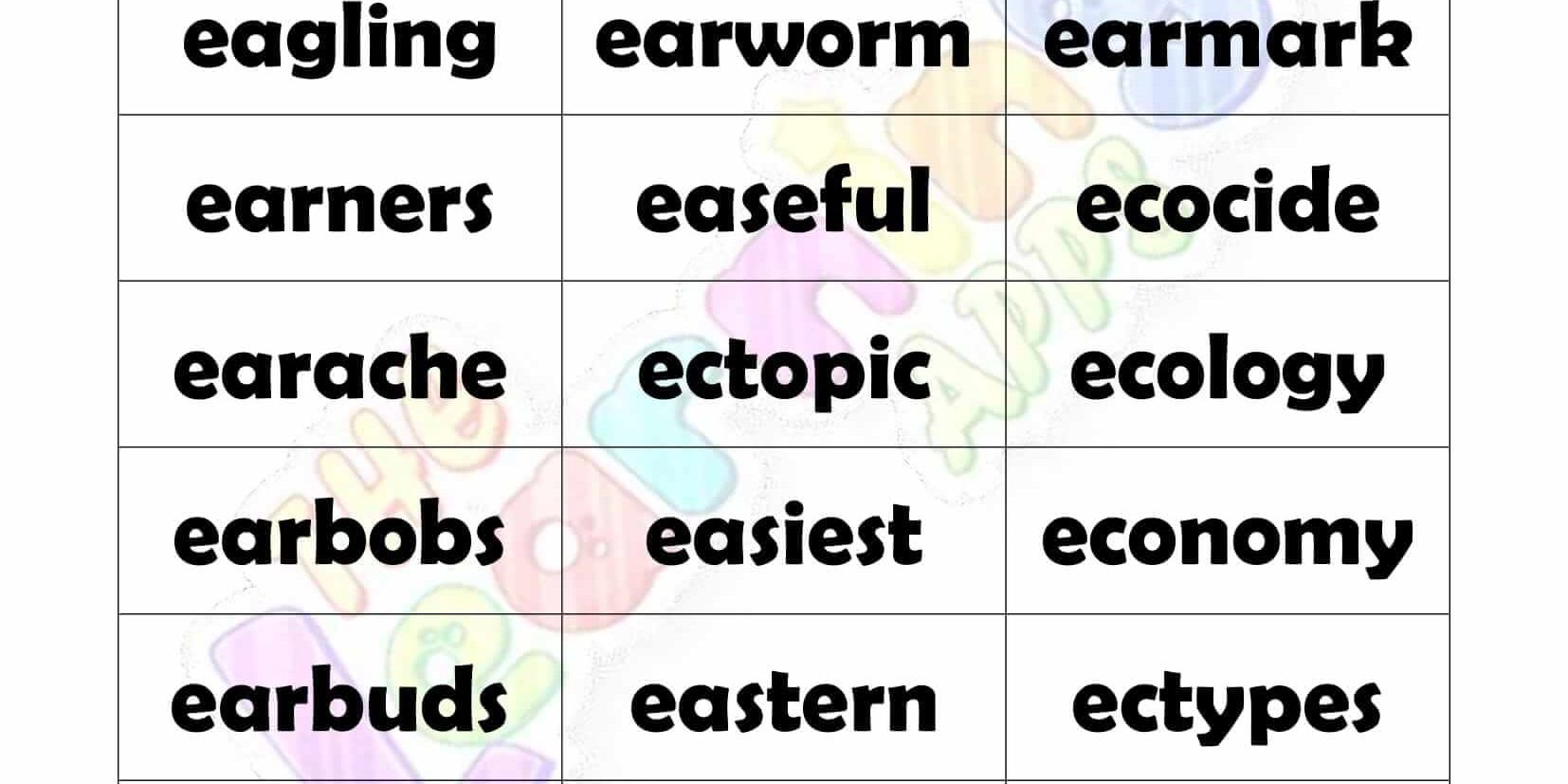 7 LETTER WORD STARTING WITH E 7 LETTER WORD STARTING WITH E