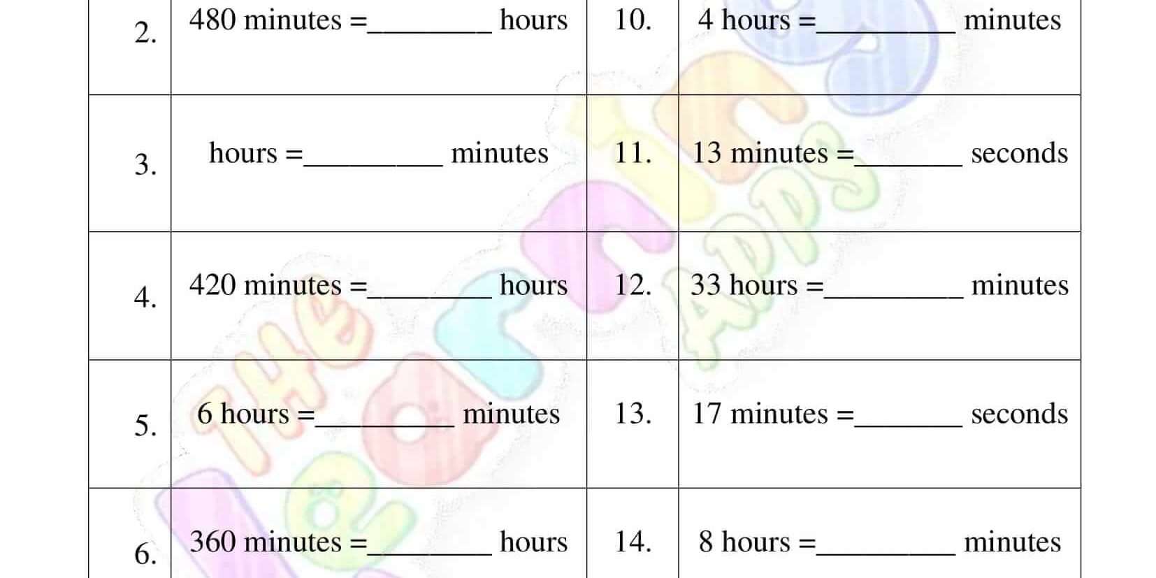 Measurement Worksheet – Grade 1 – Activity 7 Measurement Worksheet - Grade 1 - Activity 7