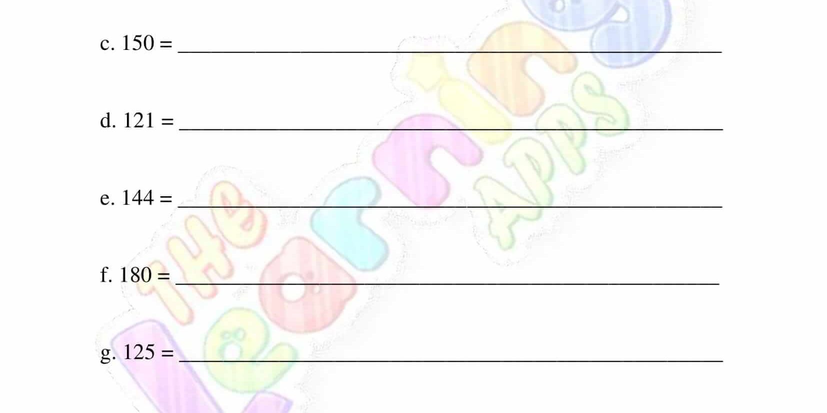 Prime Factors - Grade 3 - Activity 10