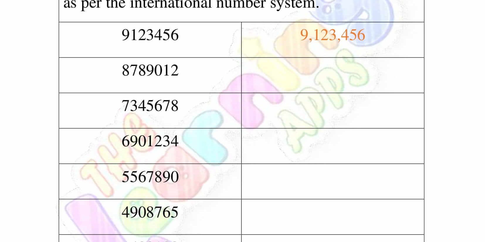 International Number System - Grade 3 - Activity 2
