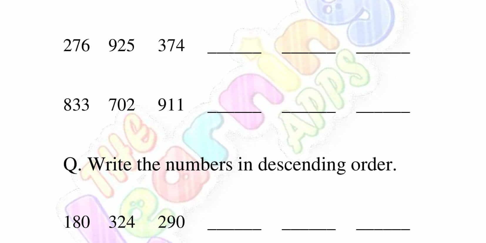 Ordering Numbers - Grade 3 - Activity 10
