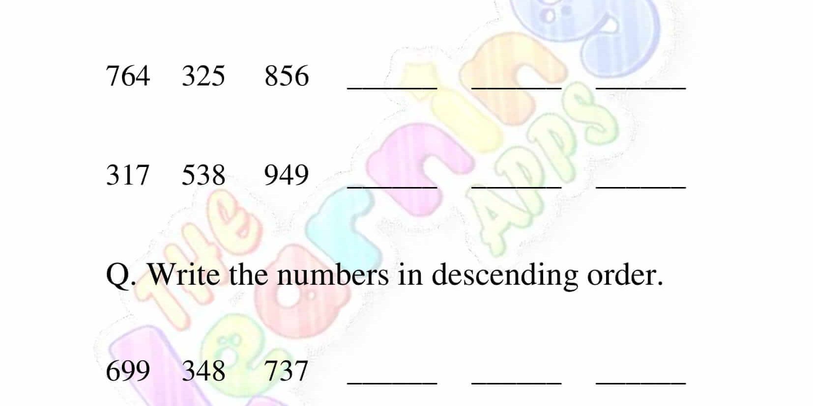 Ordering Numbers - Grade 3 - Activity 9