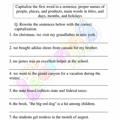 Capitalization-Worksheets-Grade-3-Activity-1