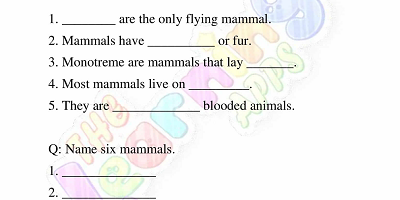 Mammals-Worksheets-Grade-3-Activity-4