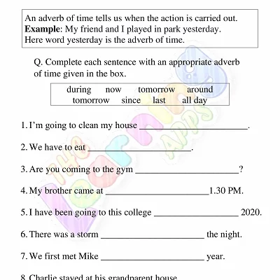 Adverb-of-Time-Worksheets-for-Grade-3-Activity-1