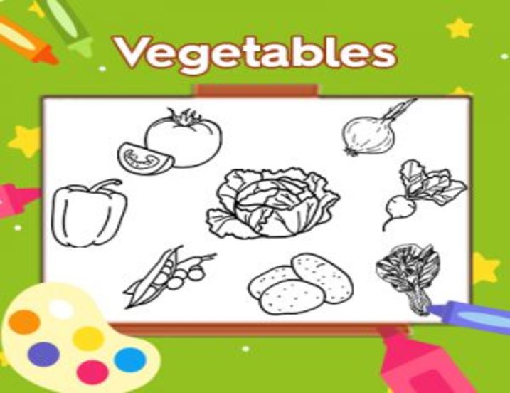 Free Printable Vegetables Coloring Page for Kids.