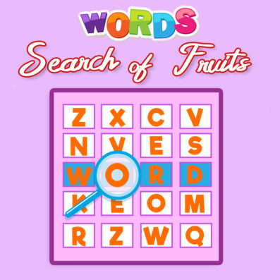 fruits Word Search Colors Worksheets