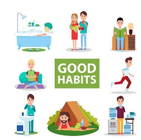 good habits for kids clipart in school