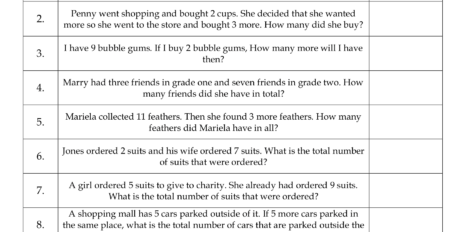Addition Word Problem Worksheet 03