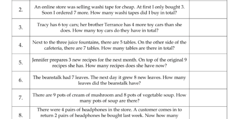 Addition Word Problem Worksheet 05