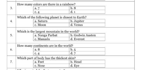 General Knowledge Quiz 08
