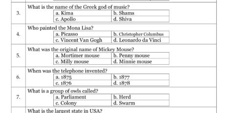 General Knowledge Quiz 10