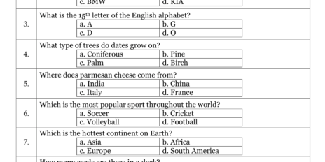 General Knowledge Quiz 16