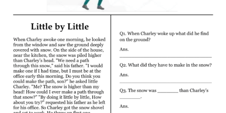 Little by Little Comprehension Worksheet
