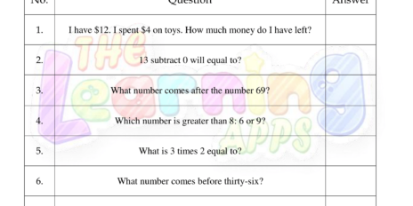 Mental Math Grade 1 05