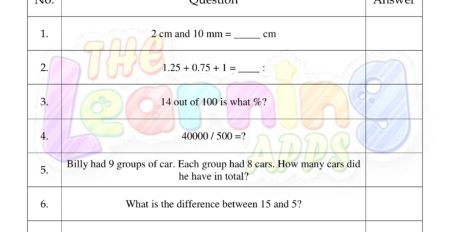 Mental Math Grade 3 04