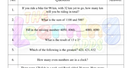 Mental Math Grade 3 06