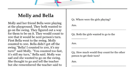 Molly and Bella Comprehension Worksheet