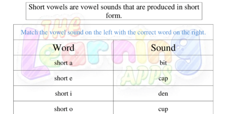Short vowels Worksheet 06