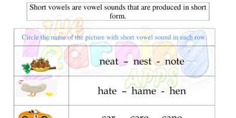 Short vowels Worksheet 09