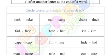 Silent-e worksheet 03
