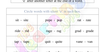 Silent-e worksheet 04