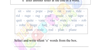 Silent-e worksheet 08