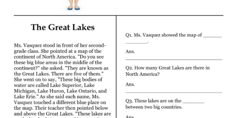 The Great Lakes Comprehension Worksheet