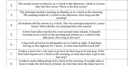 Time Worksheet 01