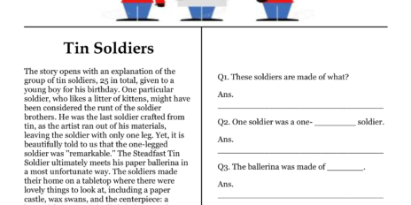 Tin Soldiers Comprehension Worksheet