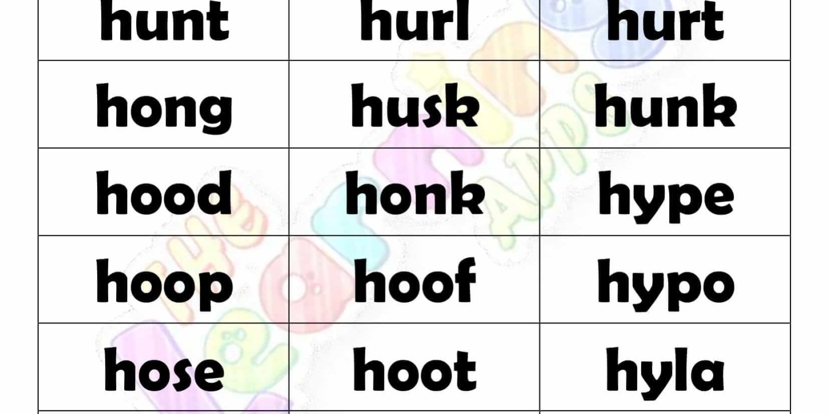 4 LETTER WORD STARTING WITH H-4 4 LETTER WORD STARTING WITH H-4