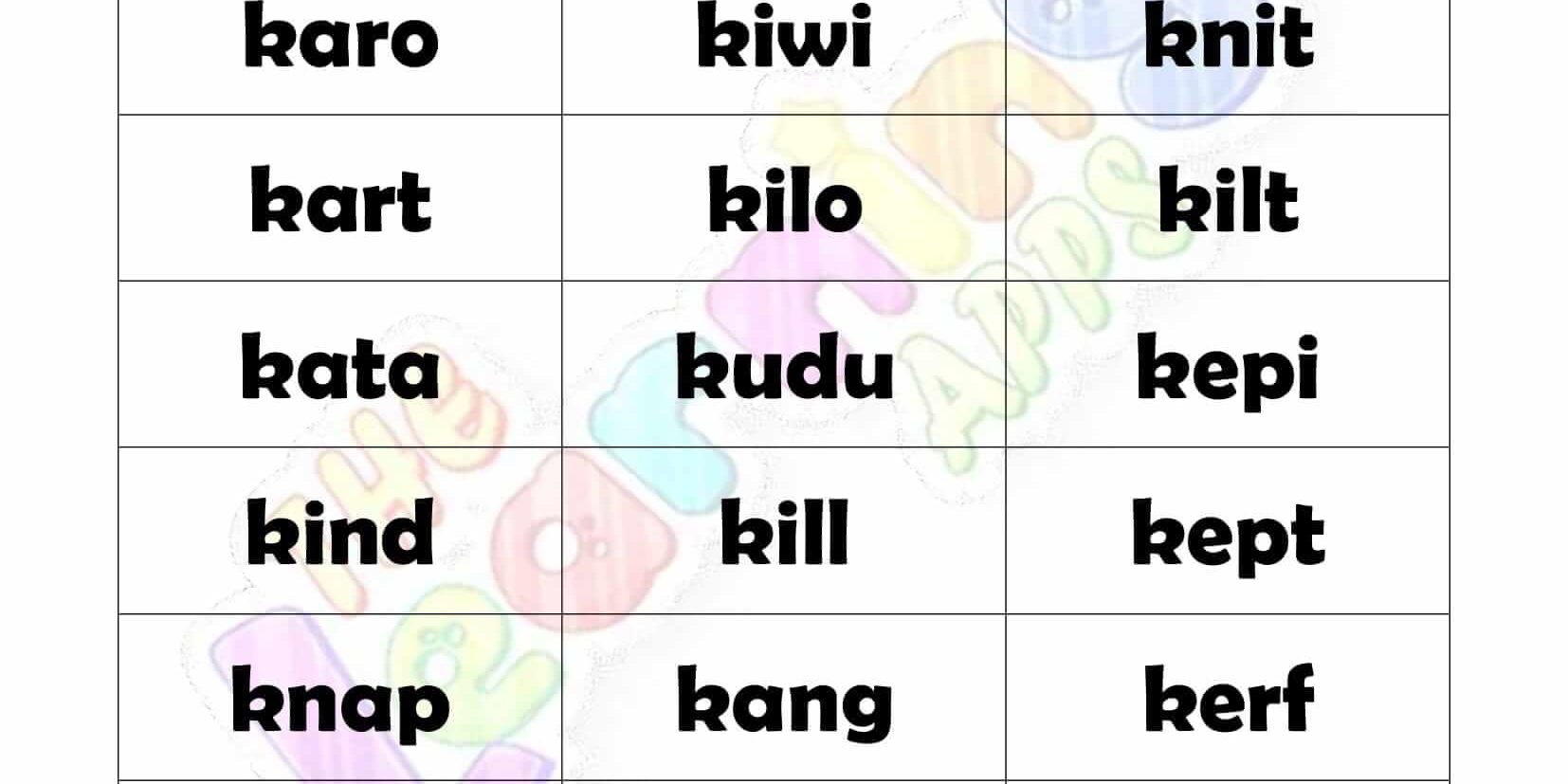 4 LETTER WORD STARTING WITH K-2