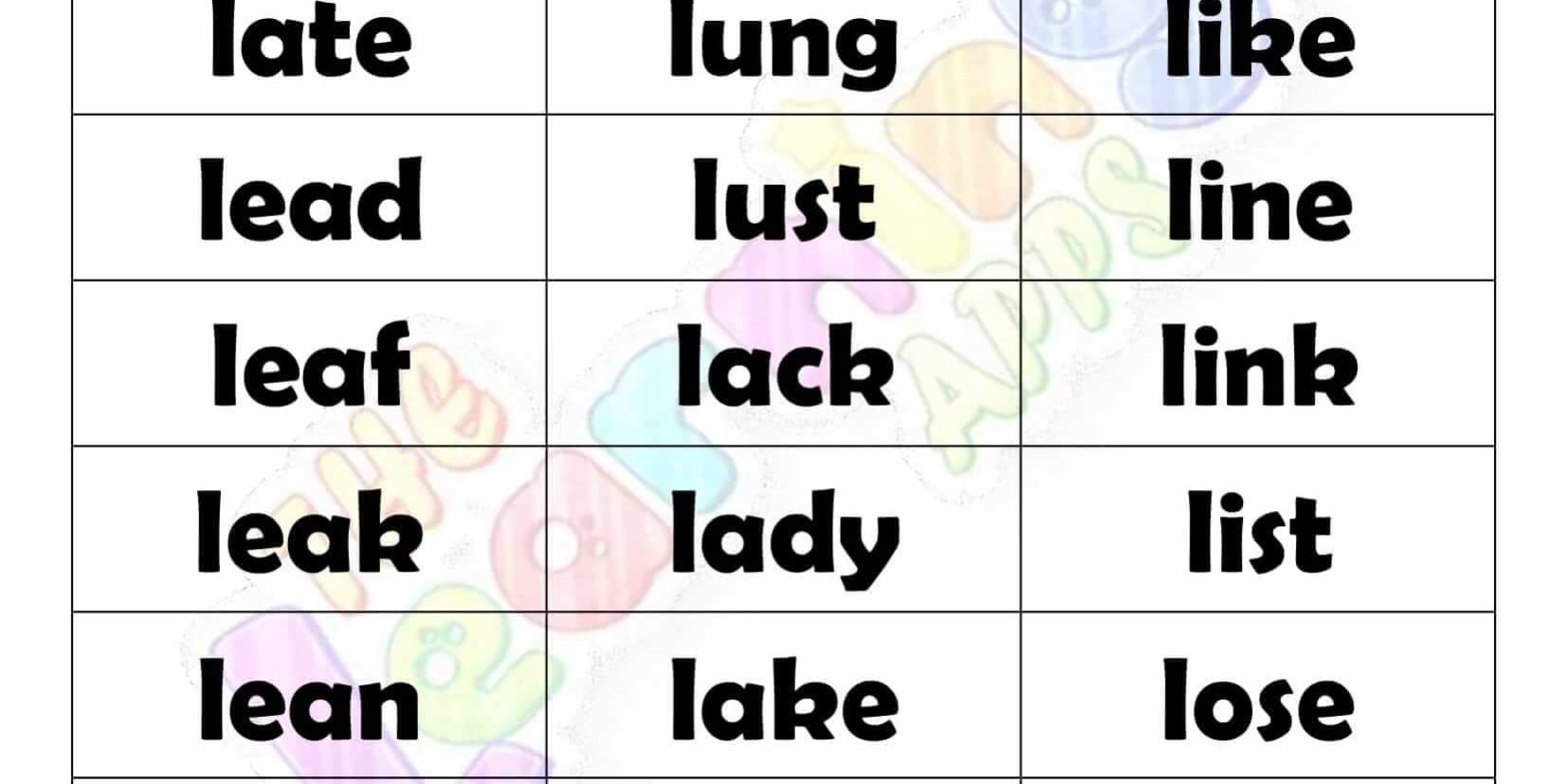 4 LETTER WORD STARTING WITH L