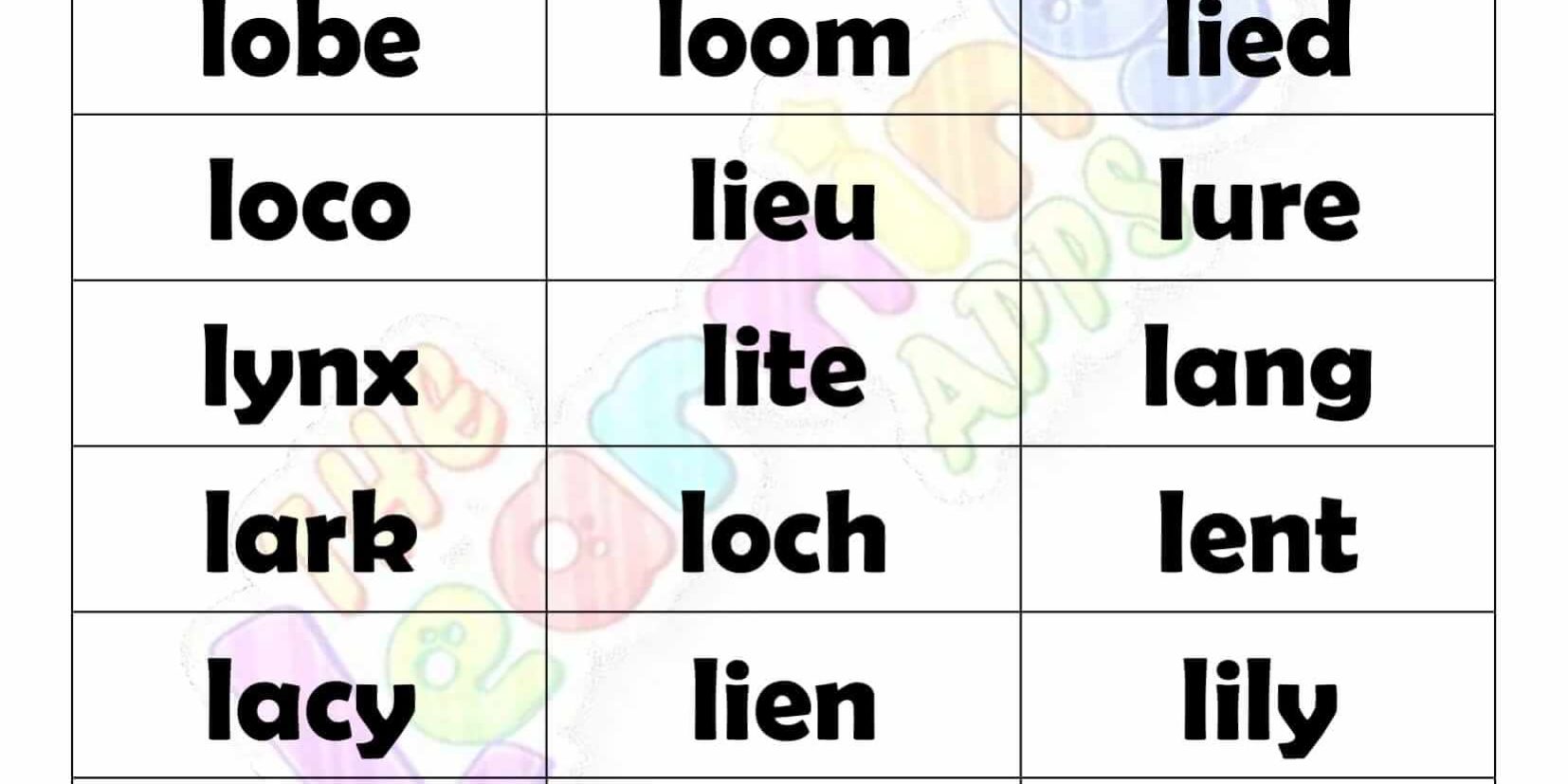 4 LETTER WORD STARTING WITH L-3