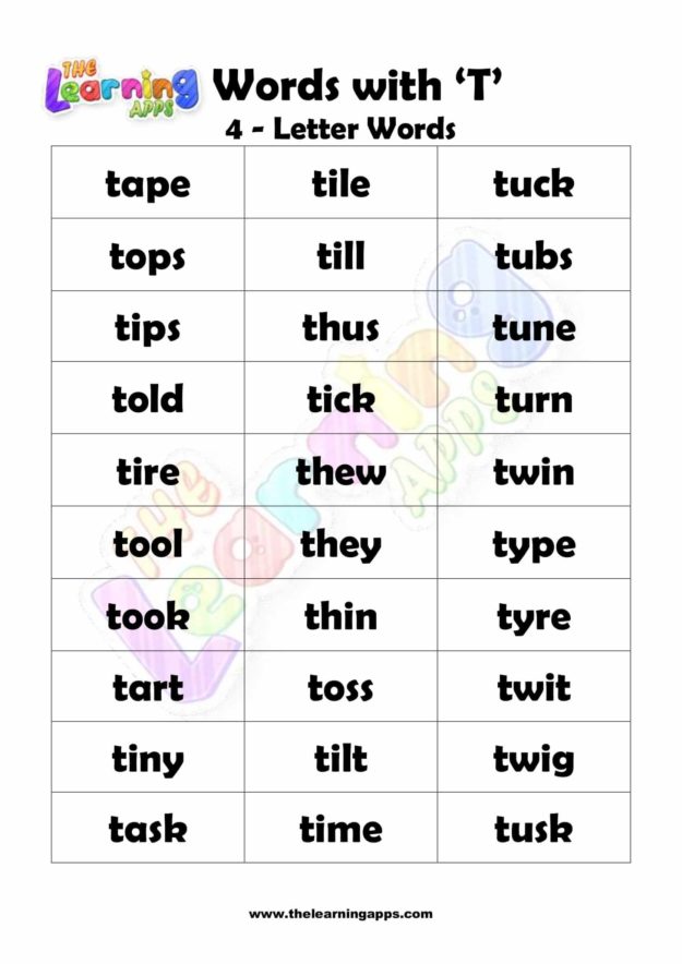 4 LETTER WORD STARTING WITH T-3