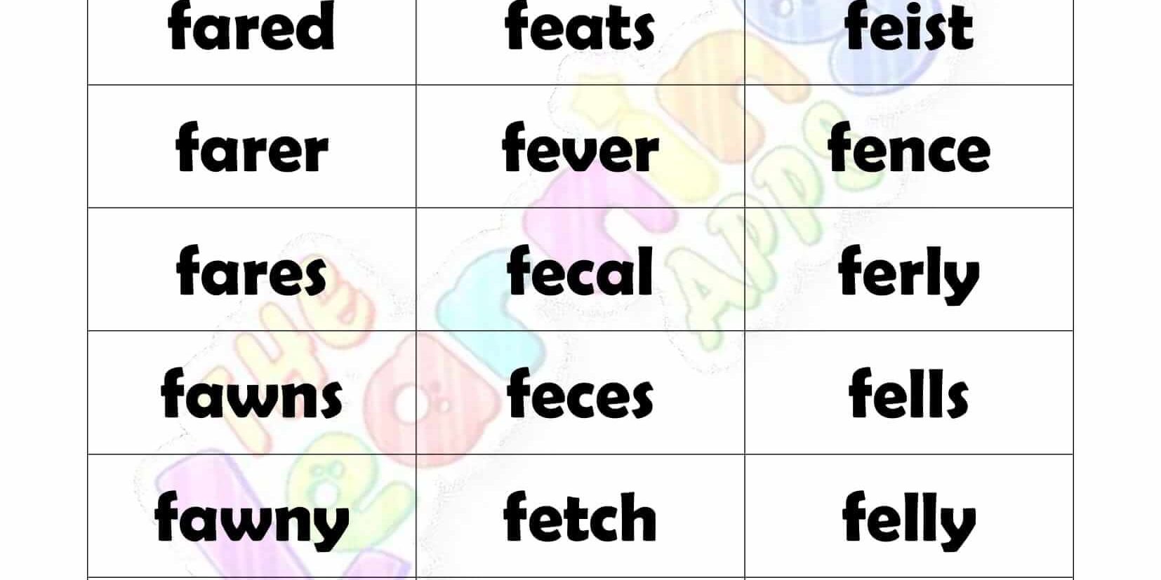 5 LETTER WORD STARTING WITH F-2 5 LETTER WORD STARTING WITH F-2